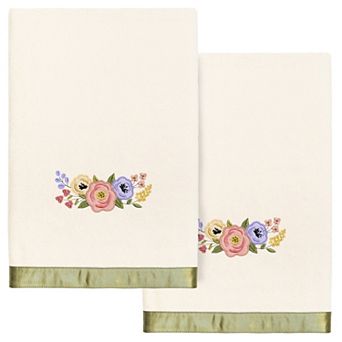 Linum Home Textiles Turkish Cotton Verano 2 pc Embellished Bath Towel Set