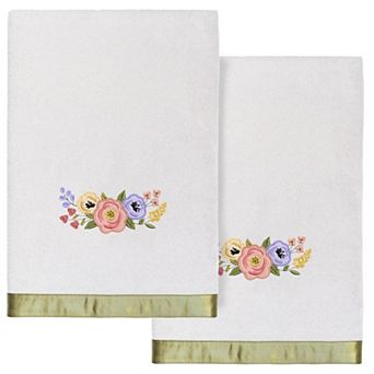 Linum Home Textiles Turkish Cotton Verano 2 pc Embellished Bath Towel Set