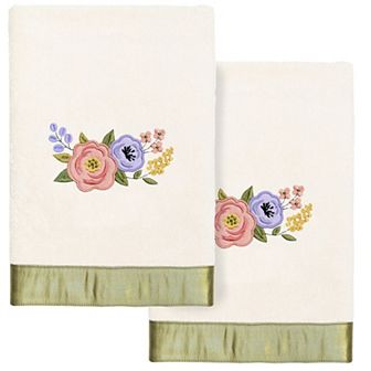 Linum Home Textiles Turkish Cotton Verano 2 pc Embellished Hand Towel Set