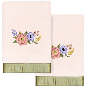 Linum Home Textiles Turkish Cotton Verano 2 pc Embellished Hand Towel Set