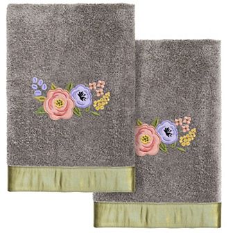 Linum Home Textiles Turkish Cotton Verano 2 pc Embellished Hand Towel Set