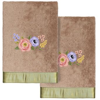 Linum Home Textiles Turkish Cotton Verano 2 pc Embellished Hand Towel Set