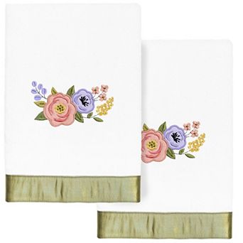 Linum Home Textiles Turkish Cotton Verano 2 pc Embellished Hand Towel Set