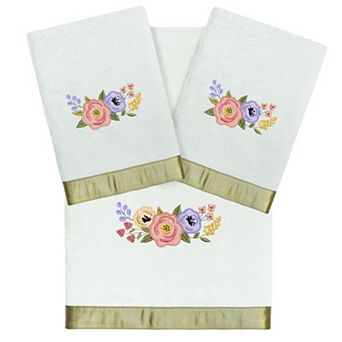 Linum Home Textiles Turkish Cotton Verano 3 pc Embellished Hand & Bath Towel Set