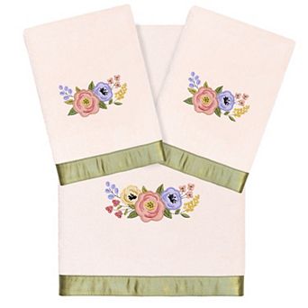 Linum Home Textiles Turkish Cotton Verano 3 pc Embellished Hand & Bath Towel Set