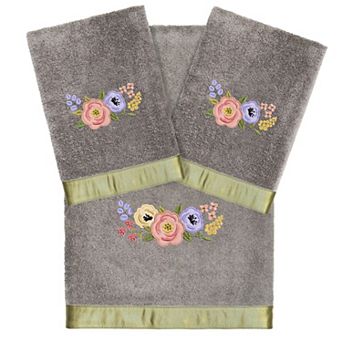 Linum Home Textiles Turkish Cotton Verano 3 pc Embellished Hand & Bath Towel Set
