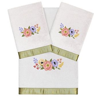 Linum Home Textiles Turkish Cotton Verano 3 pc Embellished Hand & Bath Towel Set