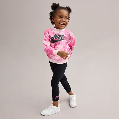 Baby Toddler Girl Nike Sci Dye Sweatshirt Leggings Set