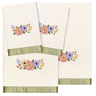 Linum Home Textiles Turkish Cotton Verano 4 pc Embellished Towel Set