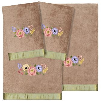 Linum Home Textiles Turkish Cotton Verano 4 pc Embellished Towel Set