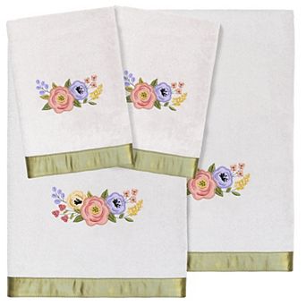 Linum Home Textiles Turkish Cotton Verano 4 pc Embellished Towel Set