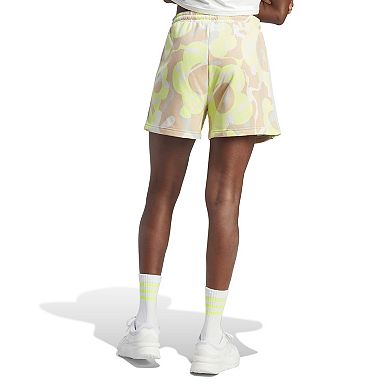 Women's adidas Floral 3-Stripes Fleece Shorts