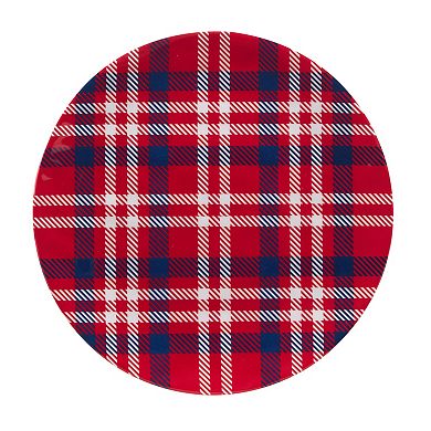 Certified International Patriotic Plaid 6-pc. Melamine Dinner Plate Set
