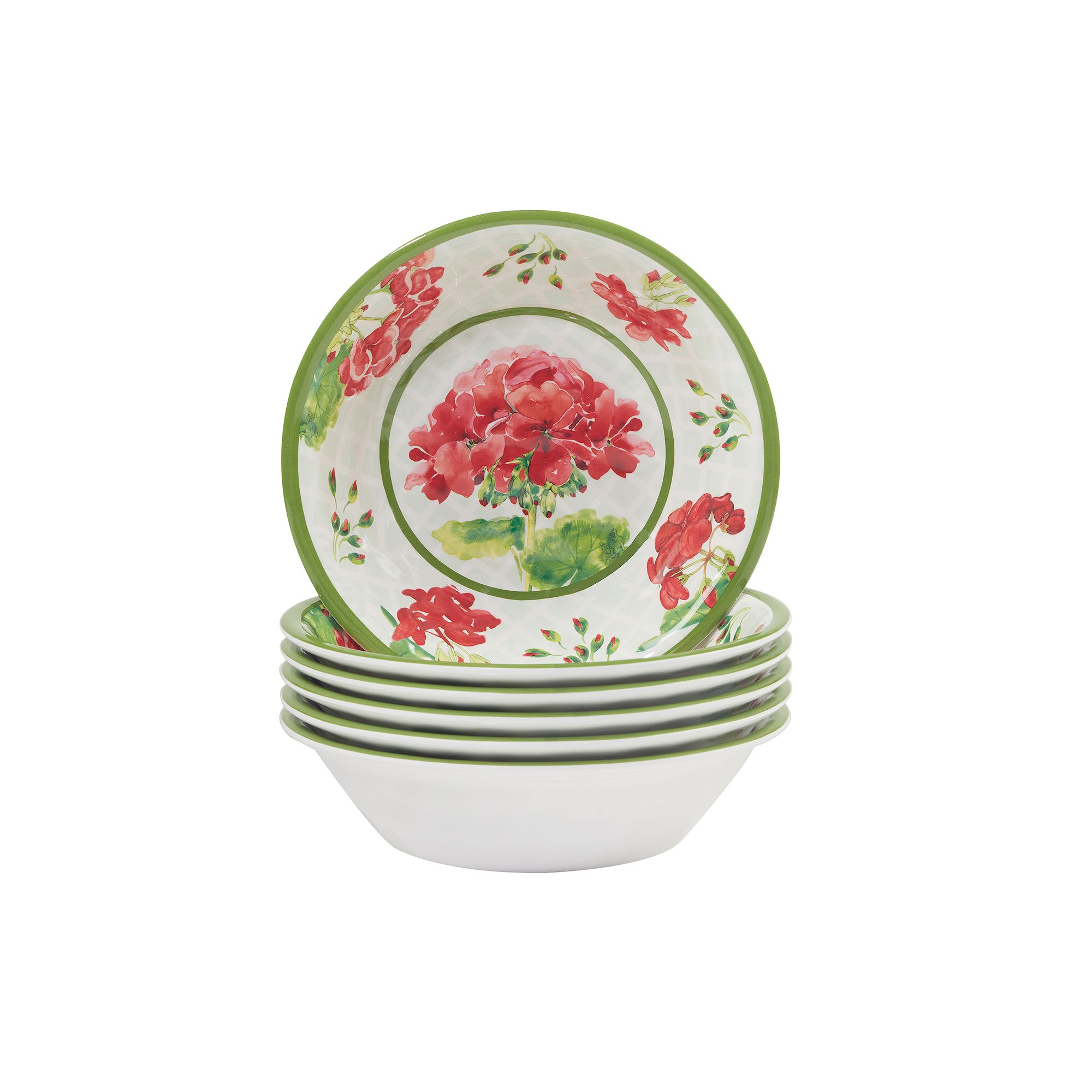 Certified International Geraniums 6-pc. Melamine All-Purpose Bowl Set, Mult