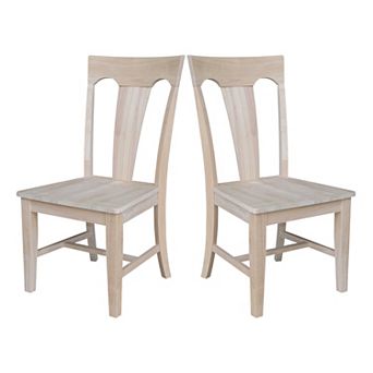 International Concepts Solid Wood Elle Dining Chair 2 pc Set