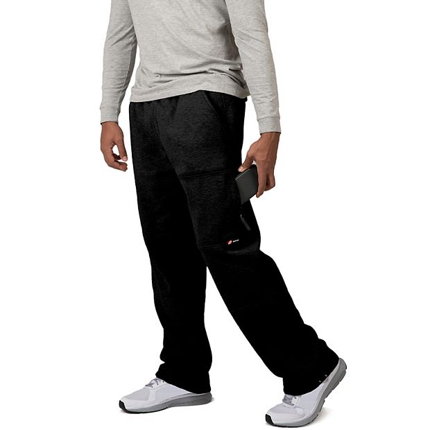 Vibes Men's Cargo Zipper Pocket Sweatpants Adjustable Bungee Cord open  bottom