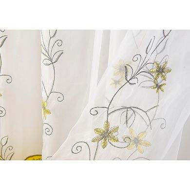 Priscilla Embroidered Panel With Double Valance