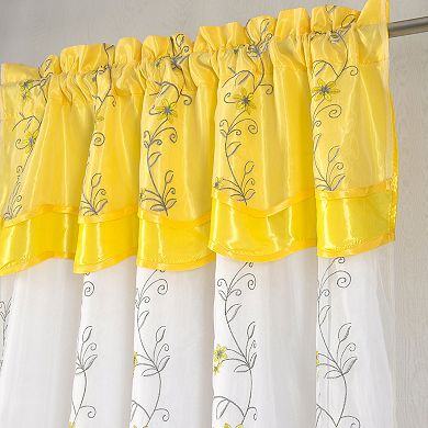 Priscilla Embroidered Panel With Double Valance
