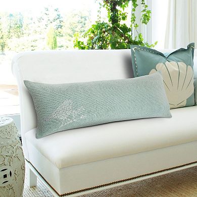 36" Silver and Green Handmade Pirched Bird Rectangular Lumbar Pillow