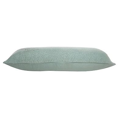 36" Silver and Green Handmade Pirched Bird Rectangular Lumbar Pillow