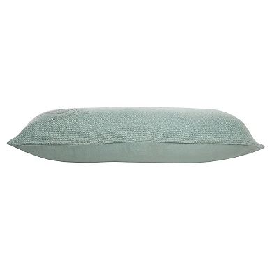 36" Silver and Green Handmade Pirched Bird Rectangular Lumbar Pillow