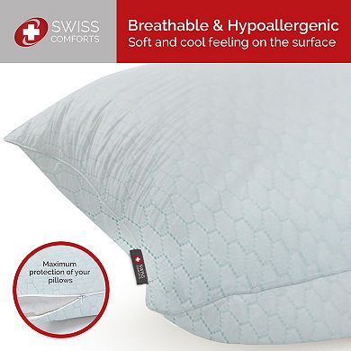 Swiss Comforts Cooling 2-pack Pillow Protector Set