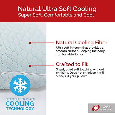 Swiss Comforts Cooling 2-pack Pillow Protector Set