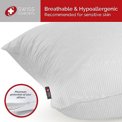 Swiss Comforts Embossed Tencel 2-pack Pillow Protector Set