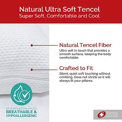 Swiss Comforts Embossed Tencel 2-pack Pillow Protector Set