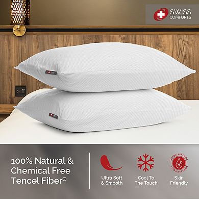 Swiss Comforts Embossed Tencel 2-pack Pillow Protector Set