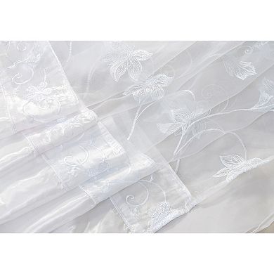 Pia Embroidered Panel With Double Valance