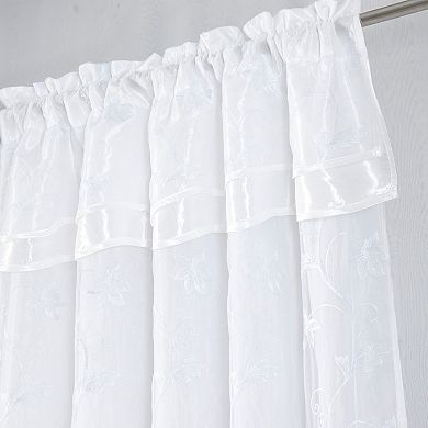Pia Embroidered Panel With Double Valance