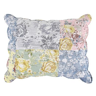 Greenland Home Emma Floral Patchwork Quilted Reversible Pillow Sham