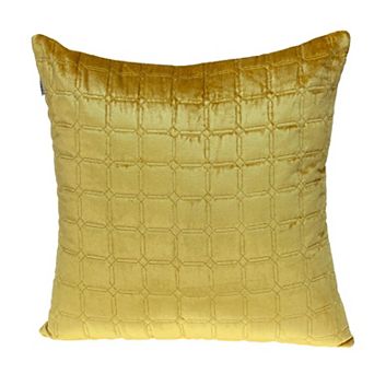 20" Yellow Transitional Quilted Pillow