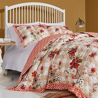 Greenland Home Wheatly Farmhouse Gingham Quilt Set