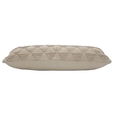 36" Black and Ivory Geometric Rectangular Lumbar Pillow