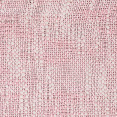 20" Pink and Gray Handmade Square Throw Pillow with Fringe