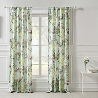 Greenland Home Pavona Enchanted Garden Curtain Panels (Set of 2) with Tiebacks, Panel Pair 84-inch L