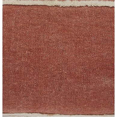 36" Red and White Tufted Stripe Handmade Rectangular Lumbar Pillow