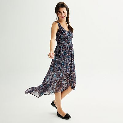 Juniors' Rewind Button-Down High-Low Dress