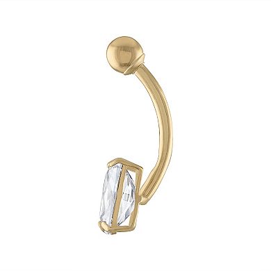 Amella Jewels 10k Gold Cubic Zirconia Belly Ring