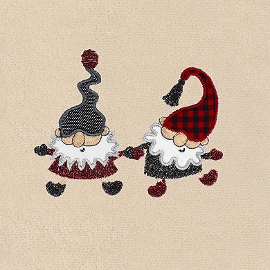 Linum Home Textiles Christmas Gnomes Embroidered Luxury Turkish Cotton Set of 2 Hand Towels