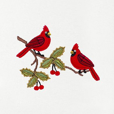 Linum Home Textiles Christmas Red Pair Embroidered Luxury Turkish Cotton Hand Towel