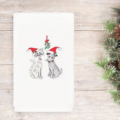 Linum Home Textiles Christmas Cute Couple Embroidered Luxury Turkish Cotton Hand Towel