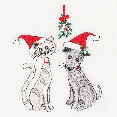 Linum Home Textiles Christmas Cute Couple Embroidered Luxury Turkish Cotton Hand Towel