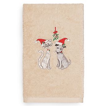 Linum Home Textiles Christmas Cute Couple Embroidered Luxury Turkish Cotton Hand Towel
