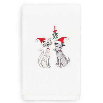 Linum Home Textiles Christmas Cute Couple Embroidered Luxury Turkish Cotton Hand Towel