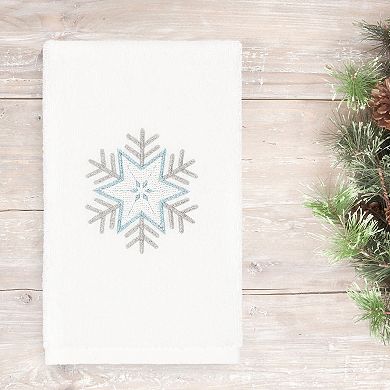Linum Home Textiles Christmas Crystal Embroidered Luxury Turkish Cotton Hand Towel