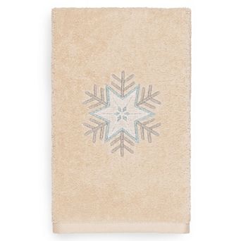 Linum Home Textiles Christmas Crystal Embroidered Luxury Turkish Cotton Hand Towel