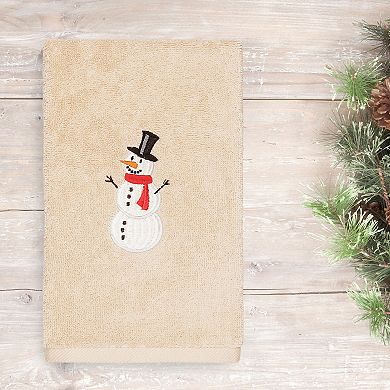 Linum Home Textiles Snowman Embroidered Luxury Turkish Cotton Hand Towel